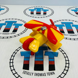 Airfield with Tiger Moth Plane #2 (Only Spins Once) Good Condition Rare Wooden - Used