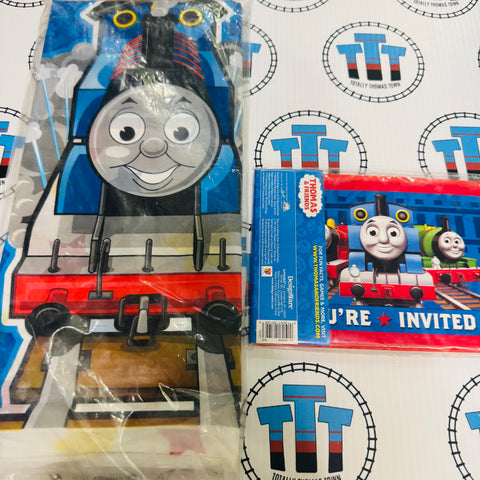 Invitations (8 Pack) and 1 Tablecloth - New