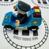 BRIO Police Car #2 with Lights & Sound (Discoloured) with Figure (Brittle Fair Condition) 33540 Wooden - Used