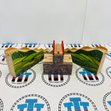 3 Layer Mountain Tunnel Clickity Clack #2 Stickers Small Rips Wooden - Used