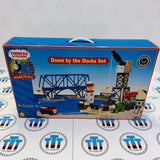 Down by The Docks Set (Missing Yield Sign/Glued Signal/Different Cargo Car) Wooden - Used in Box