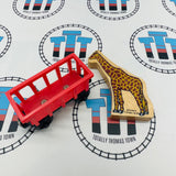 Circus Train Red with Giraffe Wooden - Used