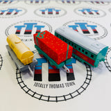 Holiday Set Pack #1 (Season’s Greetings Passenger Car, Present Car, Hot Cocoa Tanker) Used - TOMY