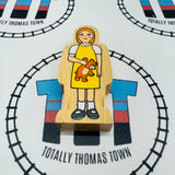 Girl with Teddy Bear Wooden - Used