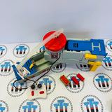 Harold’s Heliport Remote Control Portable Playset Lights and Sounds with 3 Cargo Pieces and Cargo Car #2 (Missing Door/Peeling Sticker) Used - Take Along