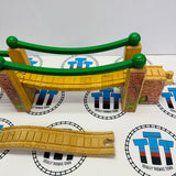 Suspension Bridge with Track Rare #1 Slightly Ripping Stickers Clickity Clack Wooden - Used