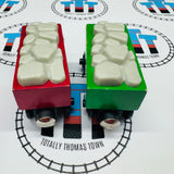 China Clay Cars Green and Red (Learning Curve 1997) Rare Good Condition Wooden - Used