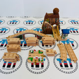 Boulder Mountain Set #2 (No Trains/House has Glued Base) Wooden - Used