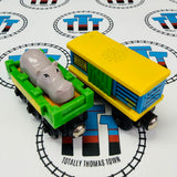 Sodor Zoo Cars with Roaring Lion Green Damaged Bottom (Learning Curve/TOMY) Wooden - Used