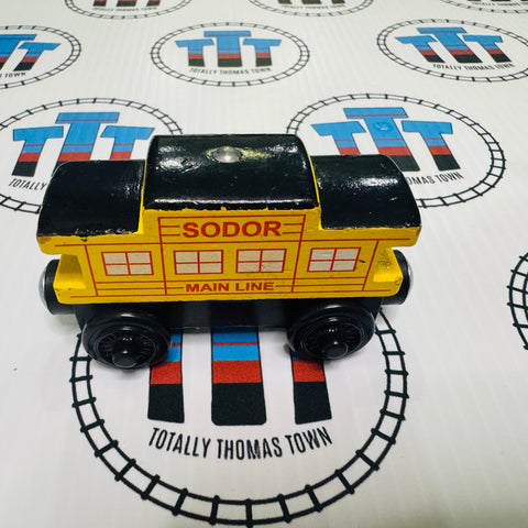 Sodor Main Line Caboose (Mattel) Marked/Painted Top Wooden - Used