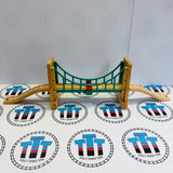 Collapsing Suspension Bridge #3 Fair Condition Chipping Paint/Cracked Track Wooden - Used