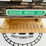 Sodor Log Loader with Log Car (1997) and 3 Logs Marked Track Clickity Clack #2 Wooden - Used
