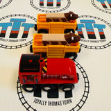 BRIO 33815 Red Pop-Up Hood Engine with 2 Cows and 2 Farm Wagons Wooden - Used