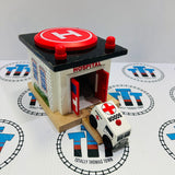 Rescue Hospital with Ambulance (2002) Fair Condition #3 Wooden - Used