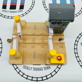 Deluxe Railroad Crossing with Lights and Sound Gates Don't Line Up #3 Wooden - Used
