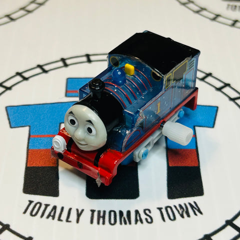 Clear Glitter Thomas Grinning Newer Face Peeling Stickers Capsule Plarail Wind Up - Used