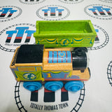 Animal Park Thomas with Cargo Car (Thomas Wood Mattel Unpainted) Good Condition Wooden - Used