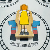 Girl with Teddy Bear Wooden - Used