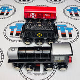 3338 Erie Steam Engine with Sounds and Box Car Maxim Lionel Heritage Wooden - Used