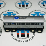 New York Subway Train - 8 Avenue Express A (Slightly Sticky - Glue Residue) Other Brand Train Wooden - Used