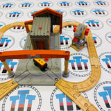 Percy at the Dieselworks Set #2 (LIGHT ONLY NO SOUND/Missing Cargo Bin) Fair Condition Wooden Rare - Used