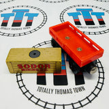 Cargo Car Red with Gold Cargo Fair Condition Wooden - Used