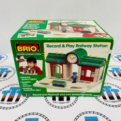 BRIO 33668 Record & Play Railway Station with Box Missing Character Wooden - Used