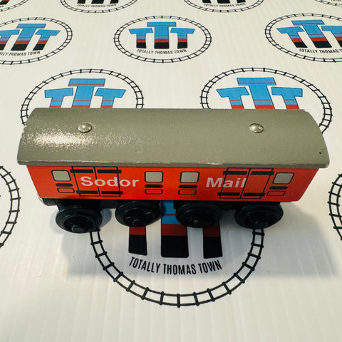 Sodor Mail Car #1 (Learning Curve 1996) Rare Chipping Paint Wooden - Used