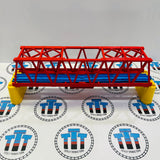 Large Red Iron Bridge with Yellow Risers Used - TOMY