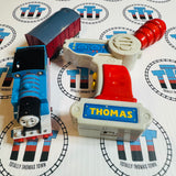 Remote (Ripped Sticker) Thomas with Flipping Face (Faded) and Passenger Car (2006) Used - Trackmaster