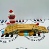 Lighthouse & Drawbridge with Lights and Sound #3 (Glitchy Sounds/Stiff to Turn) Wooden - Used