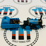 Blue Thomas as Stephen with Crown Pull Along Capsule Plarail - Used