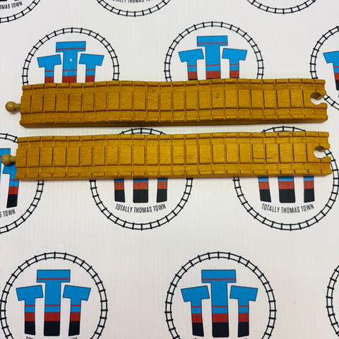 12" Bumpy Track Clickity Clack 2 Pieces Fair Condition Discoloured Track Wooden - Used