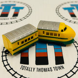 Doctor Yellow Green Set Class 922 T3 Shinkansen with Coach Capsule Plarail Wind Up - Used