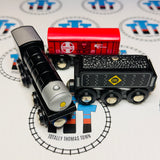 3338 Erie Steam Engine with Sounds and Box Car Maxim Lionel Heritage Wooden - Used