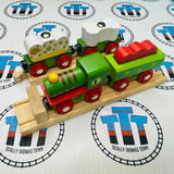 Dinosaur Railway Engine and Carriages with Buffer and Track BIGJIGS Rail Wooden - New in Box