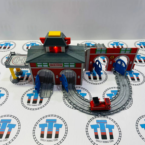 Lights & Sounds Rescue Station Playset Complete with Fire Train Used - Take Along