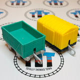 Yellow Box Car and Teal Cargo Car (From Around the World Pack) Used - Trackmaster Revolution