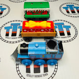 Winter Wonderland Thomas, Present Car and Winter Caboose #2 (Learning Curve 2002) Wooden - Used
