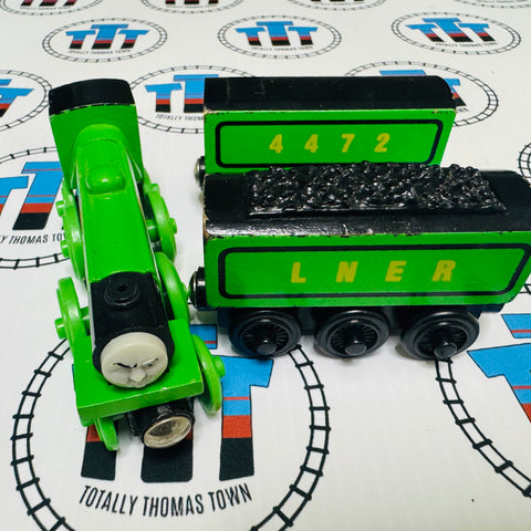 Flying Scotsman with 2 Tenders Rare #9 (2001 Learning Curve) Good Condition Wooden - Used