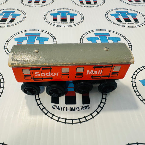 Sodor Mail Car #2 (Learning Curve 1996) Rare Fair Condition Chipping Paint Wooden - Used