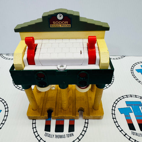 Deluxe Over the Track Signal House Newer Style Discoloured Wooden - Used