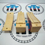 3 Piece Red Brick Bridge #1 Clickity Clack Track Wooden - Used