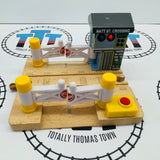 Deluxe Railroad Crossing with Lights and Sound Gates Don't Line Up #3 Wooden - Used