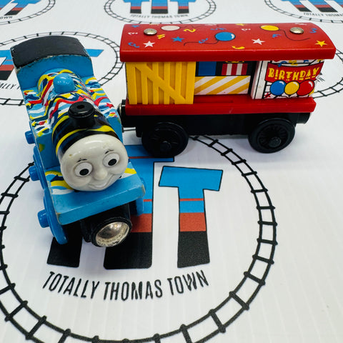 Happy Birthday Thomas & Box Car (Learning Curve) Fair Condition Wooden - Used