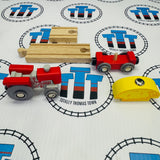 Red Tractor and Wagon with Track BIGJIGS Rail Wooden - New no Box