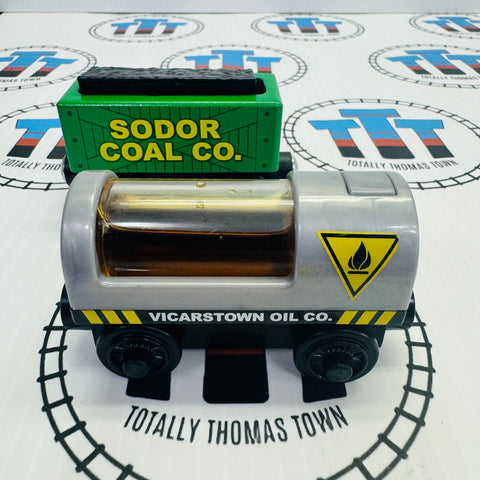 Sodor Oil & Coal Cargo (Mattel) Good Condition Wooden - Used