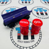 Purple Barrel Car with Oil and Petrol Barrels Fair Condition Wooden - Used