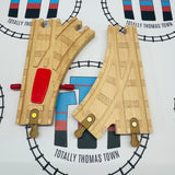 Switch Action Track 6.5" and Switch Track 6.5" with Rivets - 2 Pieces Thomas Brand Wooden - Used