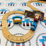 Celebration on Sodor Set with Trains #2 (Confetti Gets Stuck/Different Cargo/Track No Road) Wooden - Used